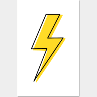 yellow lightning bolt Posters and Art